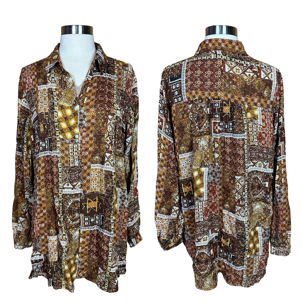 Jane + Delancey Boho Oversized Patchwork Floral P… - image 1